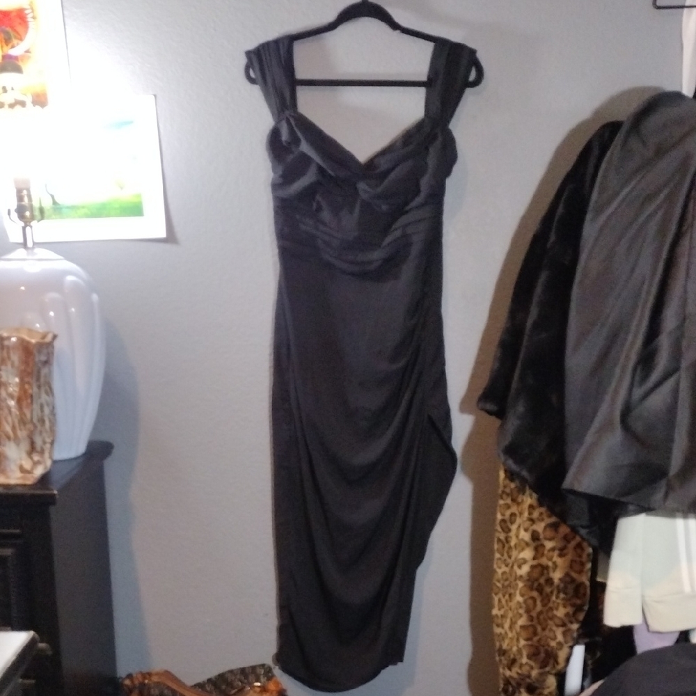 Abercrombie & Fitch Classic Black Dress With Slit Medium Tall